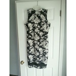 Material Girl Floral Bodycon Dress with Mesh Detai