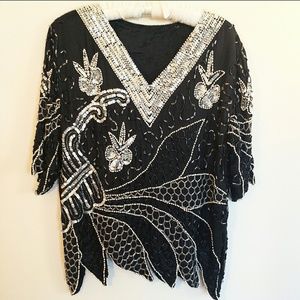 Vintage Sequin Embellished Top