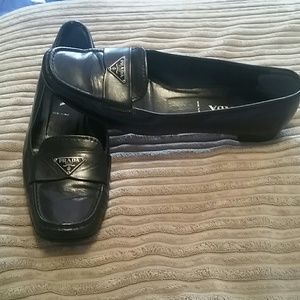 Black Prada classic loafers. Size 38.