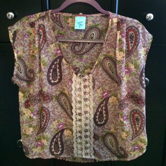 Sheer Vera-Bradley-esque design top