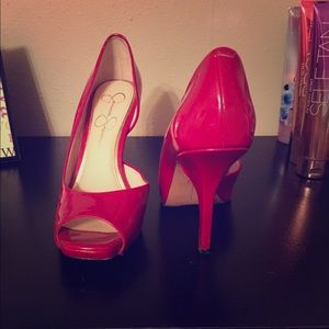 Jessica Simpson red high heels