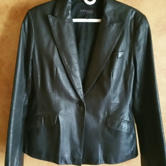 Express leather blazer