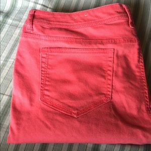 Coral skinny jeans