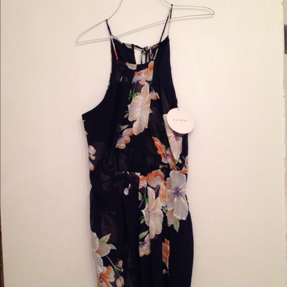 Navy floral dress - Picture 3 of 3