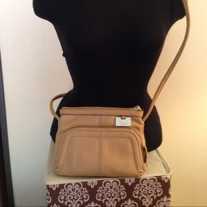Tignanello Tan Leather Cross Body Hand Bag
