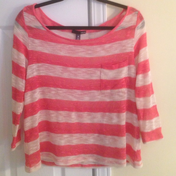 Aqua Striped Lightweight Sweater