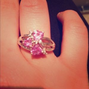 Pink ring +blue VS dog
