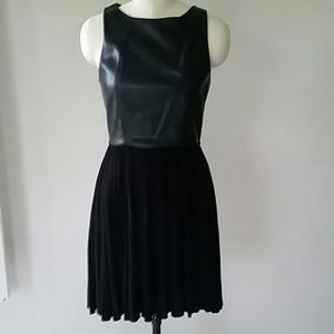 Bailey 44 black sleeveless dress with leather top