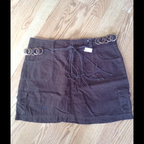 Brown Linen Skort