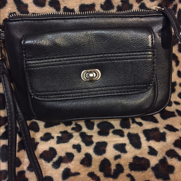 Fake leather clutch