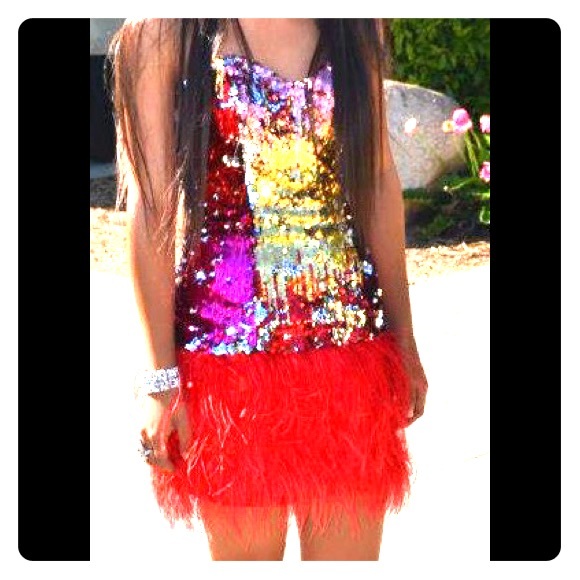 Size 00 multi color prom dress - Picture 1 of 1