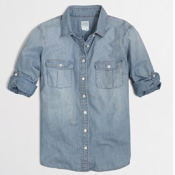 J. Crew Tops - JCrew Factory Classic Chambray Shirt ☀️ NWT