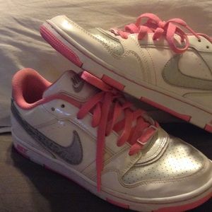 Pink and white NIKE