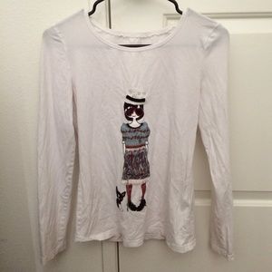 Girl Long-sleeve Graphic Tee. US Size XS-S.