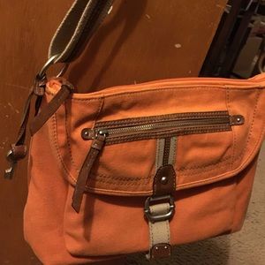 Orange Fossil Canvas Bag