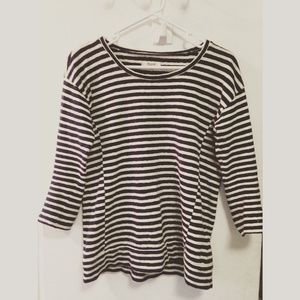 Madewell striped 3 quarter tee