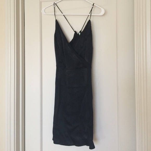 NWOT Urban Outfitters Black Satin Dress