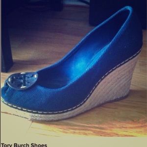 Navy Tory Burch Wedges