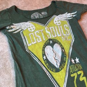 Affliction Green Tee