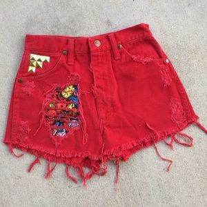 Custom Wrangler Marvel High Waist Shorts
