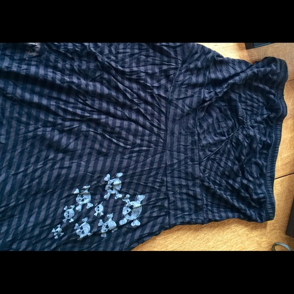 Black short strapless skull dress