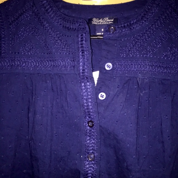 NWT Lucky Brand Dark Blue Top - Picture 3 of 4