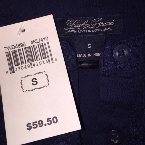 NWT Lucky Brand Dark Blue Top - Picture 4 of 4