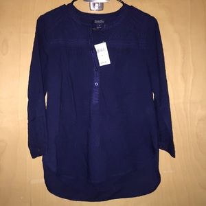 NWT Lucky Brand Dark Blue Top