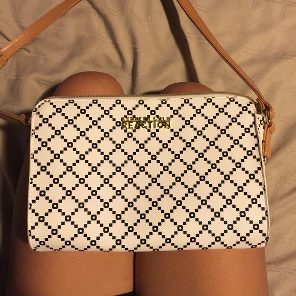 Black and white patterned cross body bag