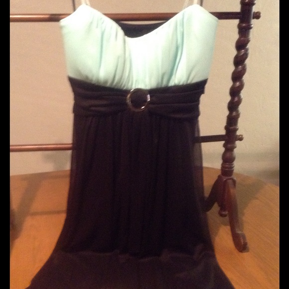 Very pretty Aqua with black dress - Picture 2 of 3