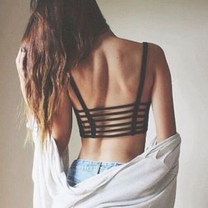 Black Cage Padded Bralet