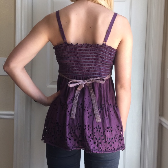 FP boho purple beaded summer top - Picture 2 of 4