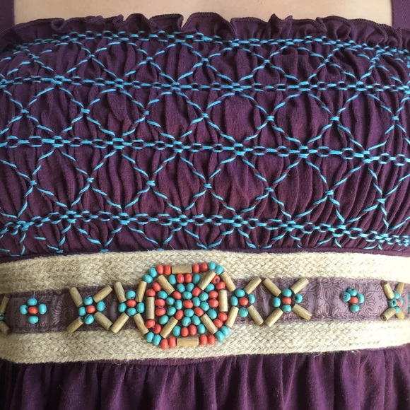 FP boho purple beaded summer top - Picture 3 of 4