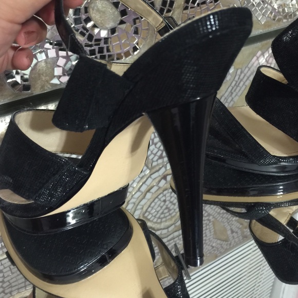 Nine West sparkly Dress Shoes Sandals Pumps Black - Picture 2 of 4