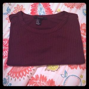 FOREVER 21 burgundy crop top