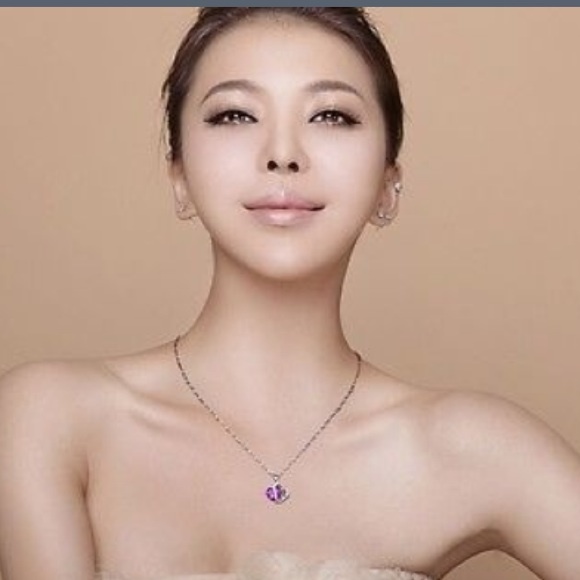 New silver plated beautiful necklace blue color - Picture 2 of 2