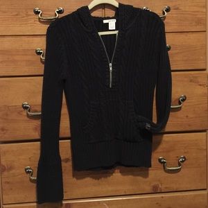 DKNY Jeans Black Sweater half zipper Hoodie.