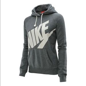 Grey Nike Logo Hoodie
