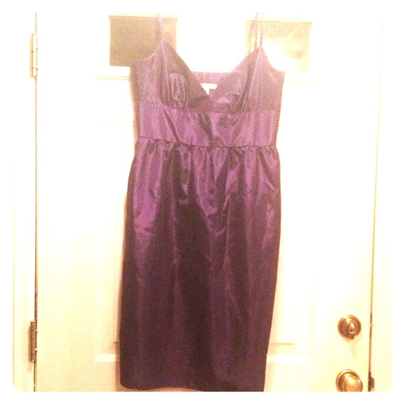 Eggplant color taffeta cocktail dress