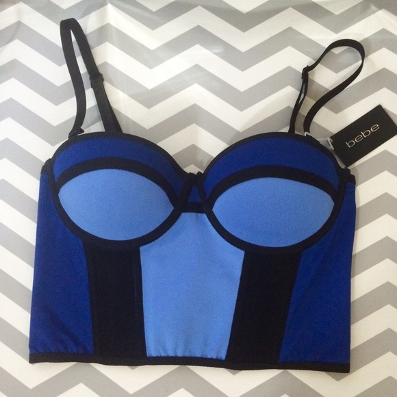 bebe Tops - 🚫[SOLD on Ebay] Blue Bustier Corset Bra Top