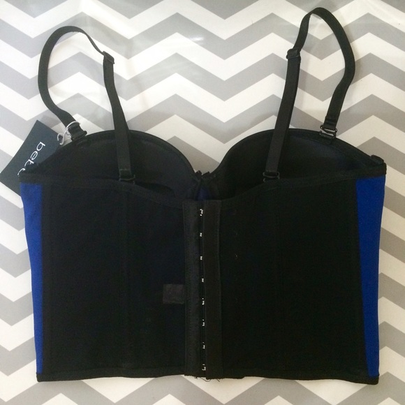 🚫[SOLD on Ebay] Blue Bustier Corset Bra Top - Picture 2 of 4