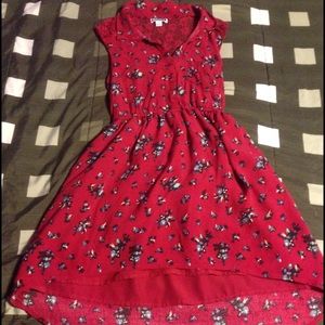 Roxy maroon high low  dress. Lace back.
