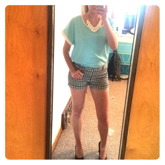 Light Blue and White trimmed top