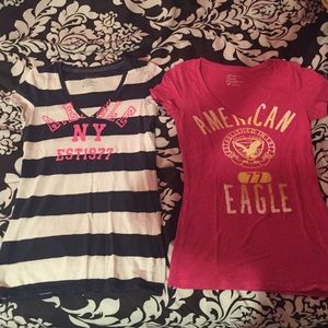 Two American eagle shirts