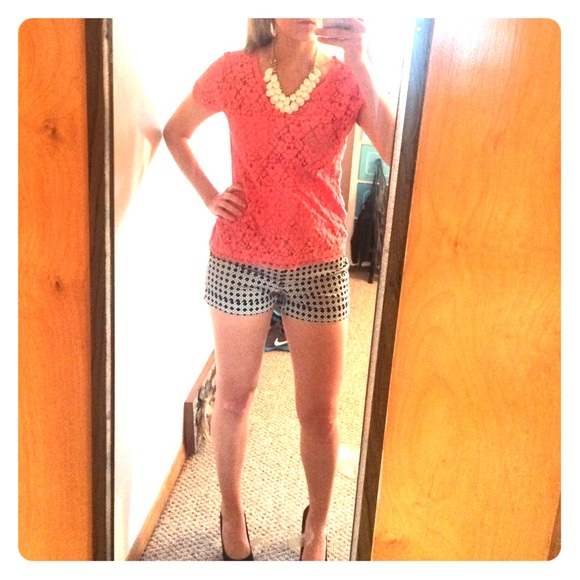 Coral Pink Lace Top
