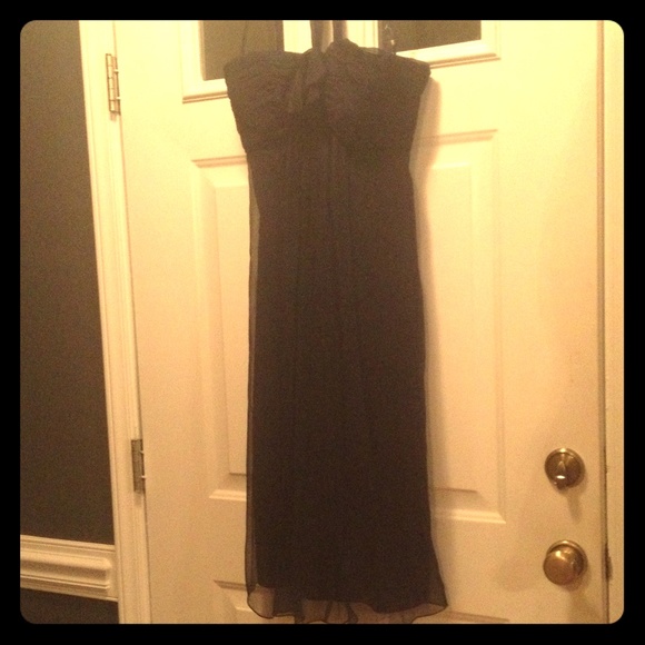 Navy silk cocktail dress