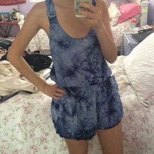 cute blue tie dye romper