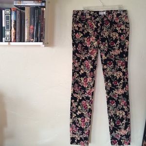 Free People Floral Skinny Corduroy