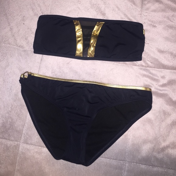 Gold and black Bebe bikini