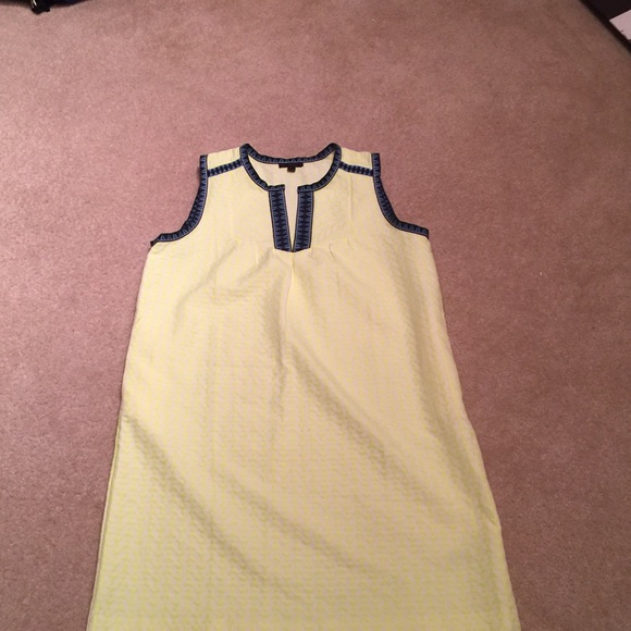 J. Crew Yellow & Blue Arrow print Shift dress sz12